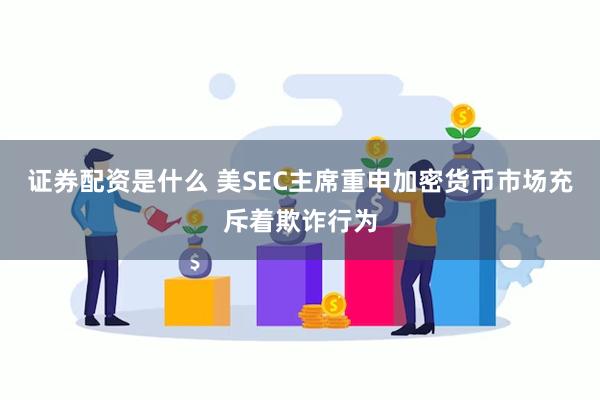 证券配资是什么 美SEC主席重申加密货币市场充斥着欺诈行为