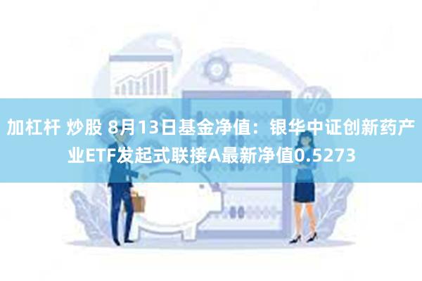 加杠杆 炒股 8月13日基金净值：银华中证创新药产业ETF发起式联接A最新净值0.5273