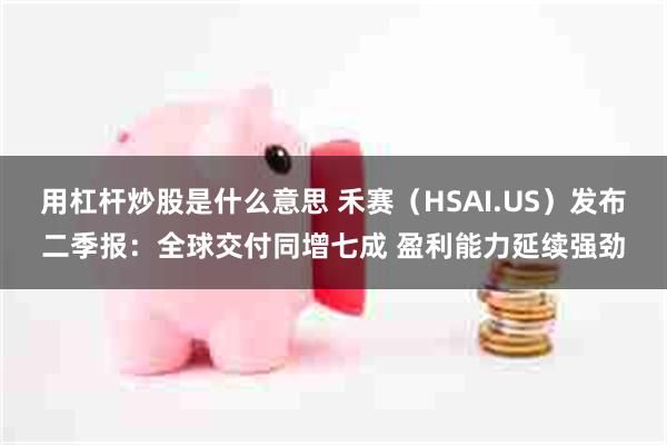 用杠杆炒股是什么意思 禾赛（HSAI.US）发布二季报：全球交付同增七成 盈利能力延续强劲